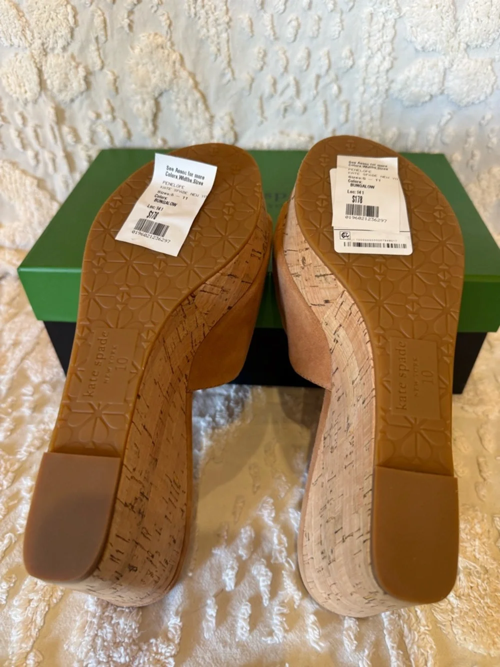 kate spade Tan Suede Open-Toe Mule Slides #590